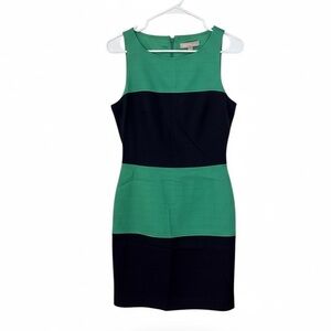 Banana Republic Green and Navy Sleeveless Dress